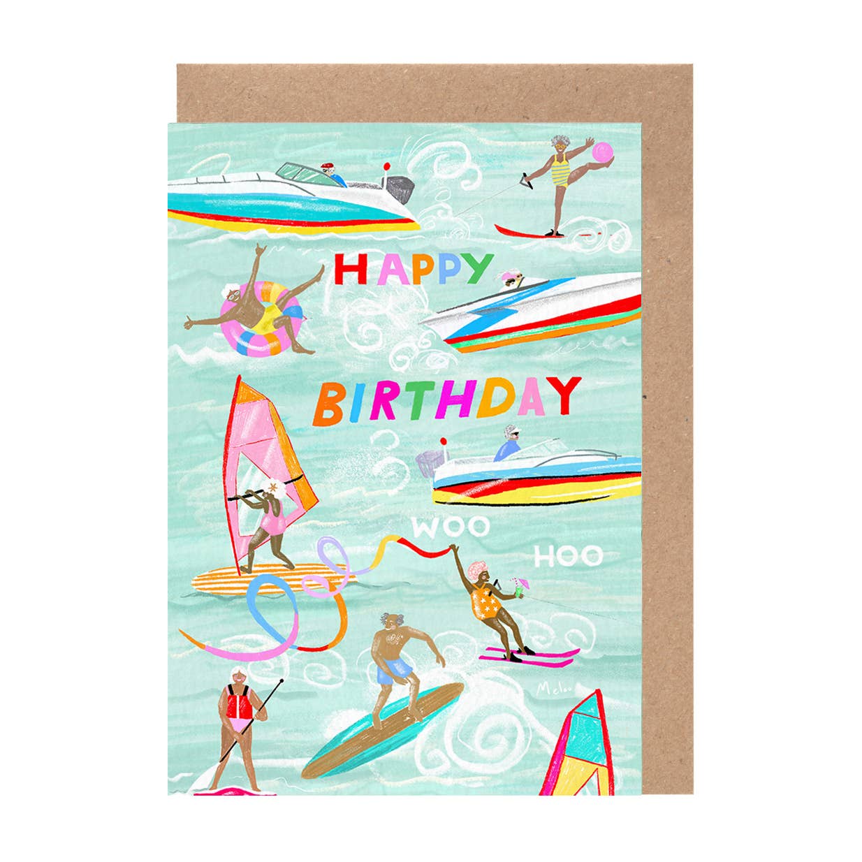Water Sports Happy Birthday Card Nautical Lake Him Her Gift