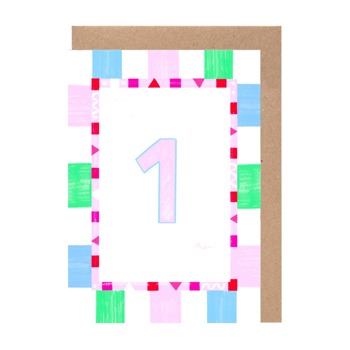 The image is a colorful and abstract representation of the number one, with various shapes and colors surrounding it.