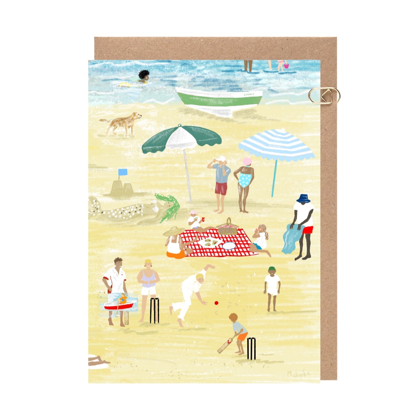 Yellow Beach Cricket Card