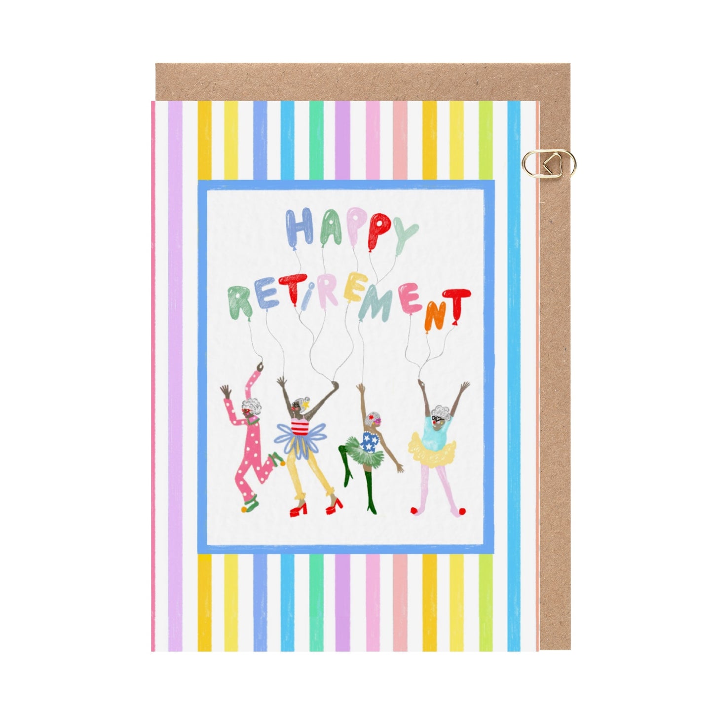 Happy Retirement Candy Stripe Card