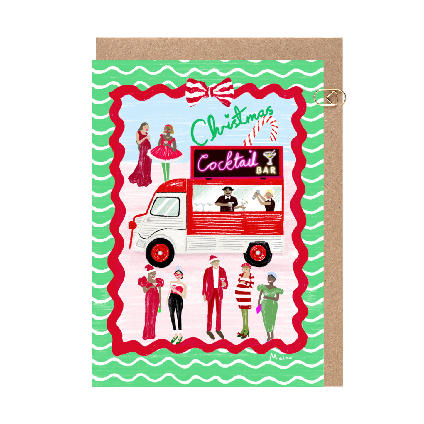 Christmas Cocktail Bar Card