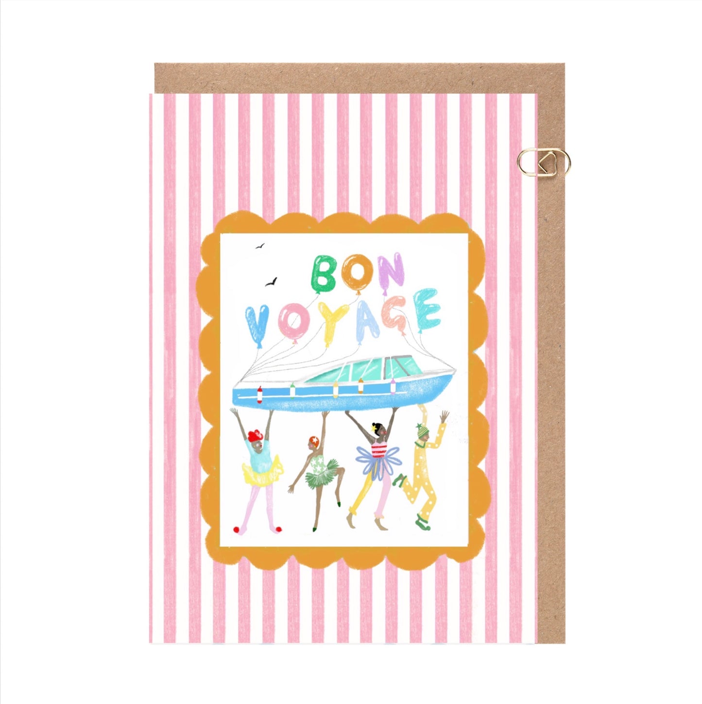 Candy Stripe Bon Voyage Card