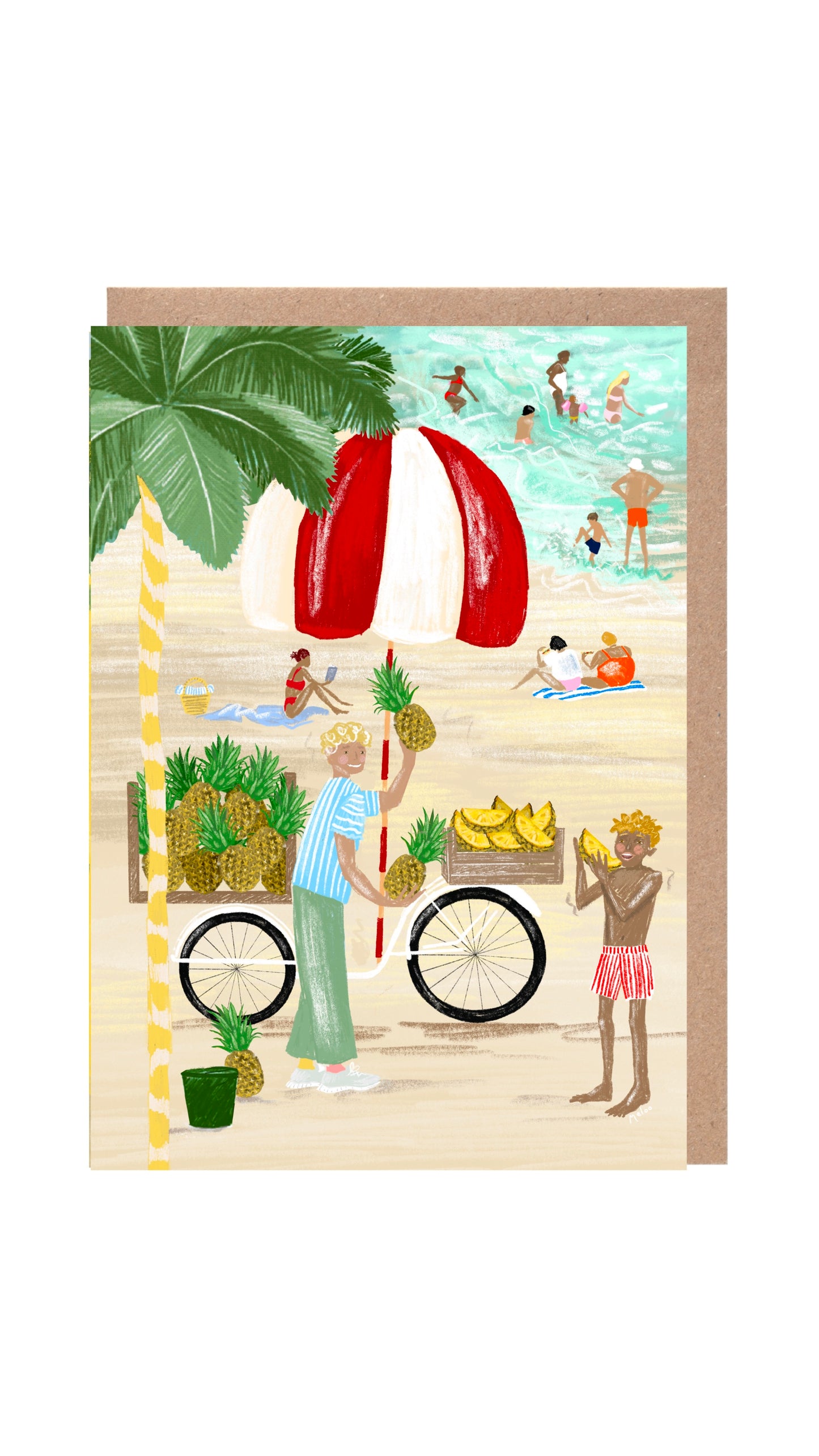 Beach Pineapple Stall Card