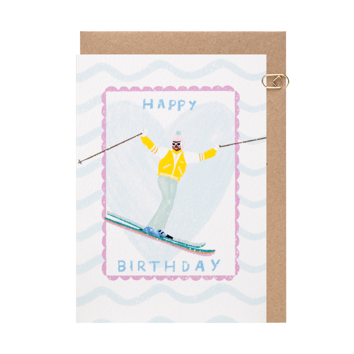 Happy Birthday Skier Card