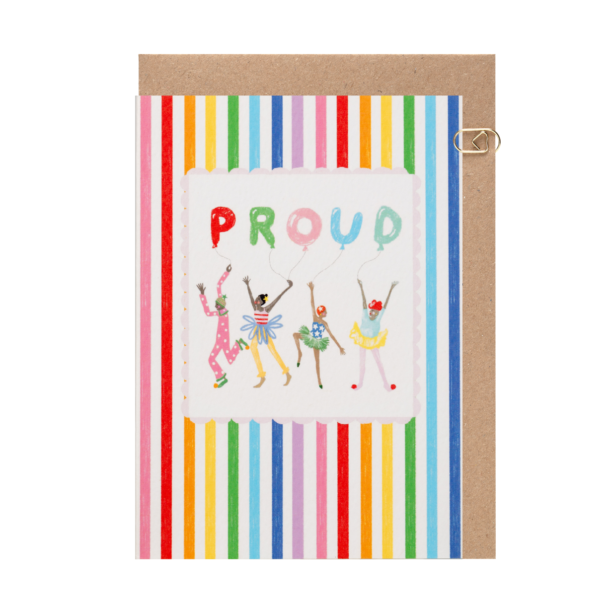 Rainbow Candy Stripe Proud Card