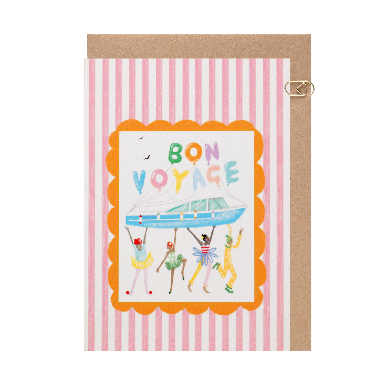 Candy Stripe Bon Voyage Card