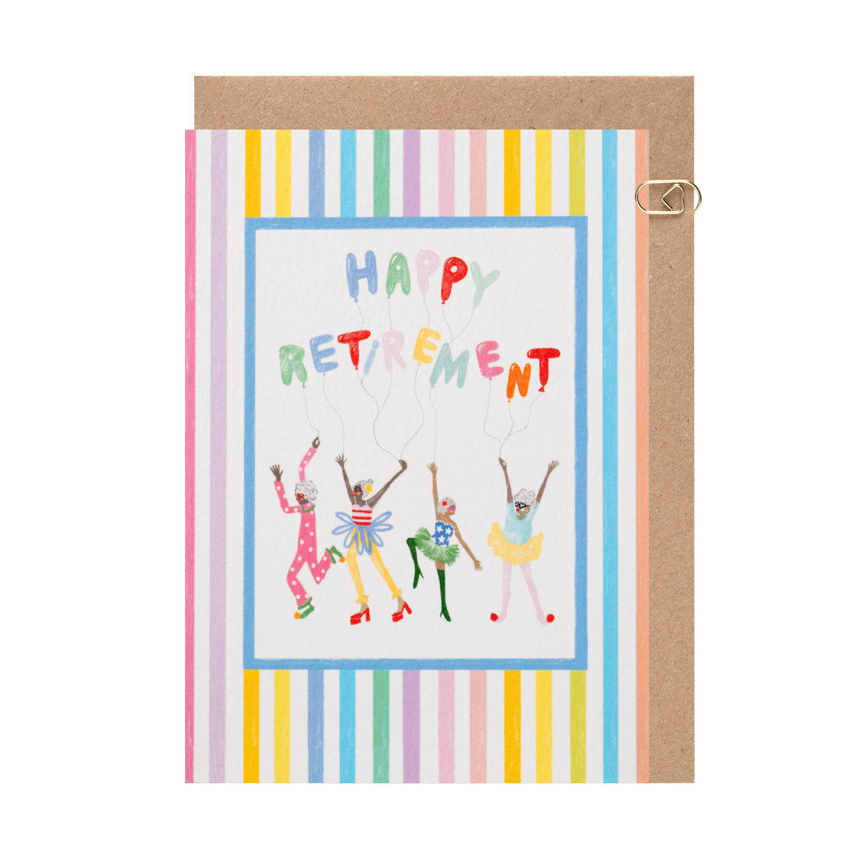 Happy Retirement Candy Stripe Card