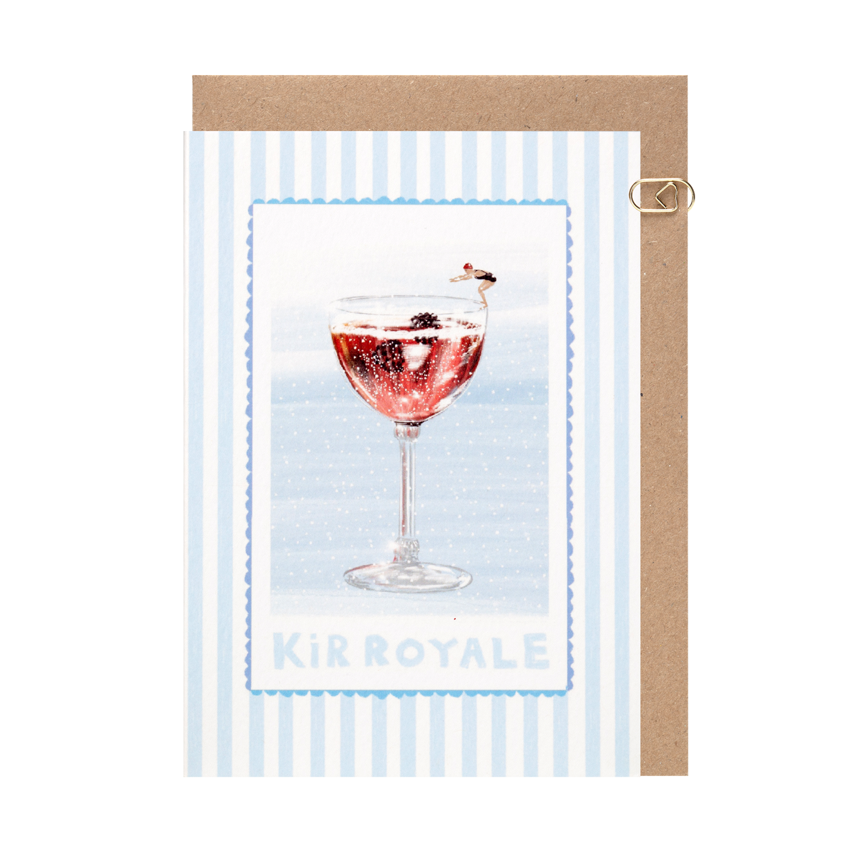 Blue Kir Royal Cocktail Card