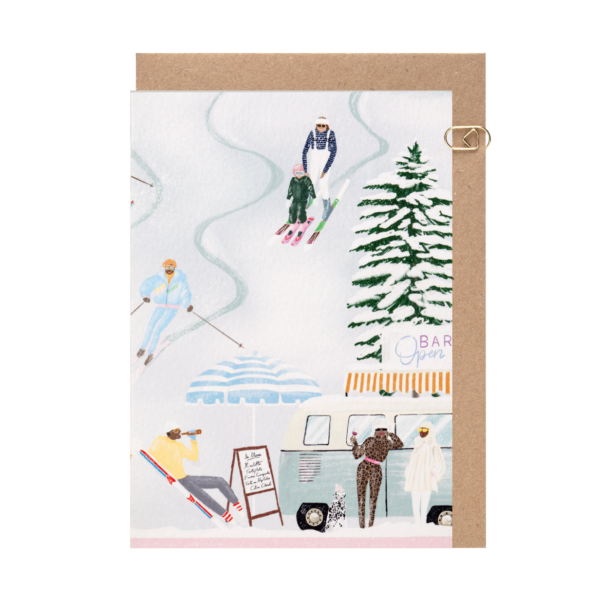 Ice Blue 'Ski Bar' Card