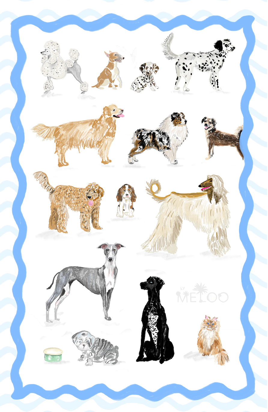 Magnificent Dogs Luxury 100% Linen Tea Towel