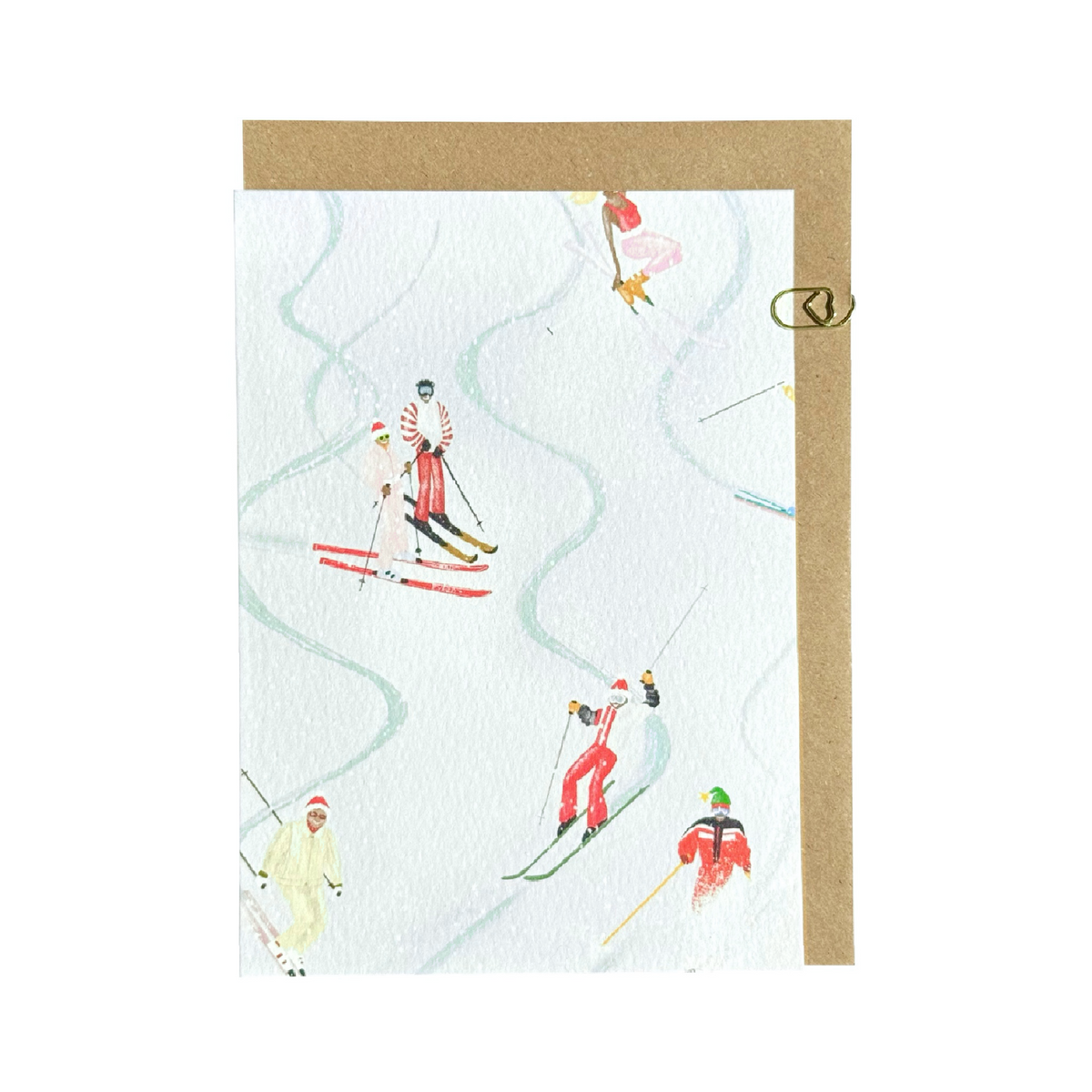 Ice Blue ‘Father Christmas Hat Skiers’ Card