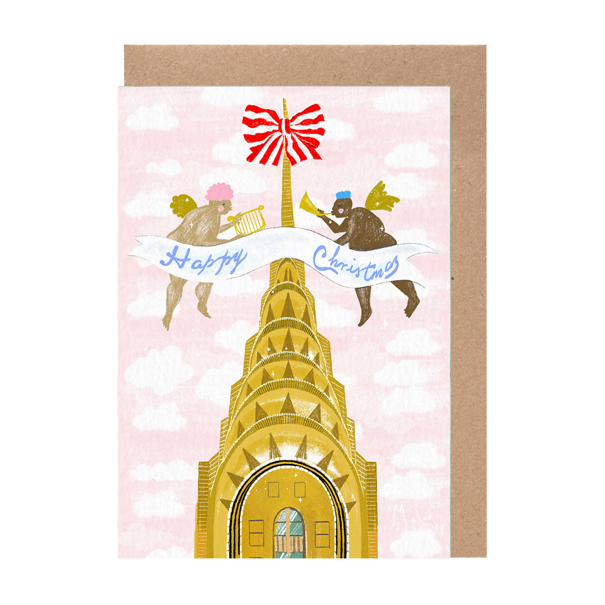 Christmas in New York Chrysler Building Card | Unique Gift