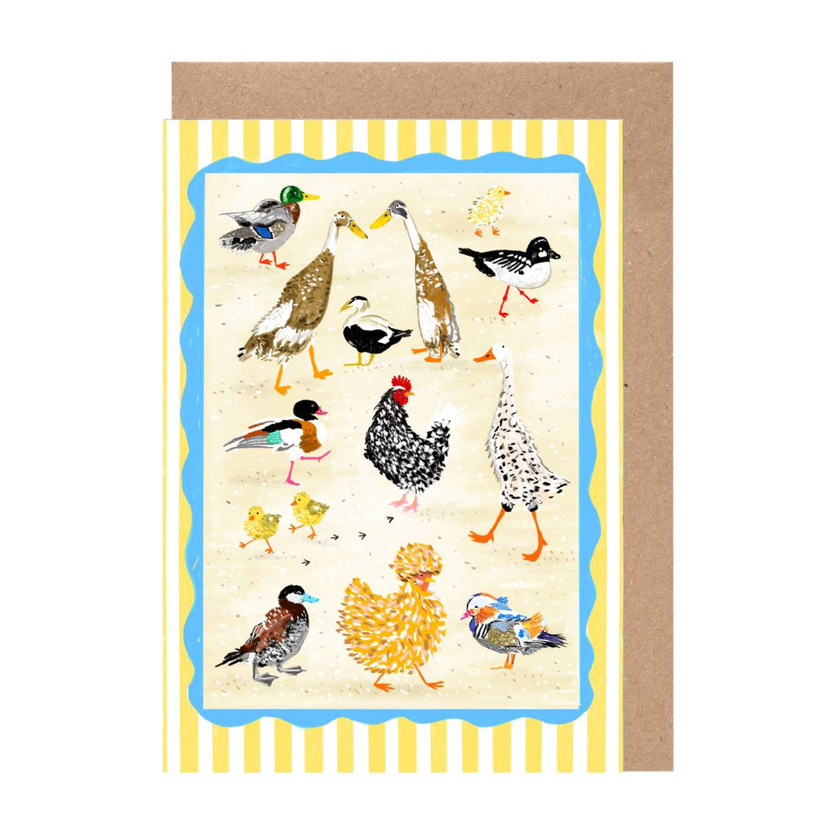 The image is a collage of various colorful birds, including ducks, geese, and chickens, depicted in different poses and positions.
