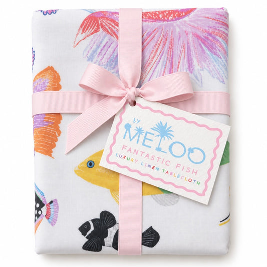 Fantastic Fish Luxury 100% Linen Table Cloth