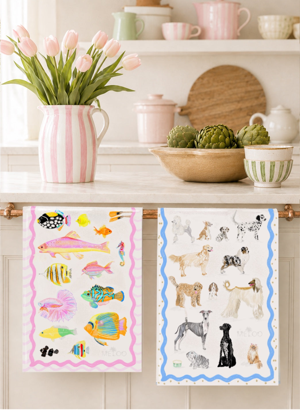 Fantastuc Fish Luxury 100% Linen Tea Towel