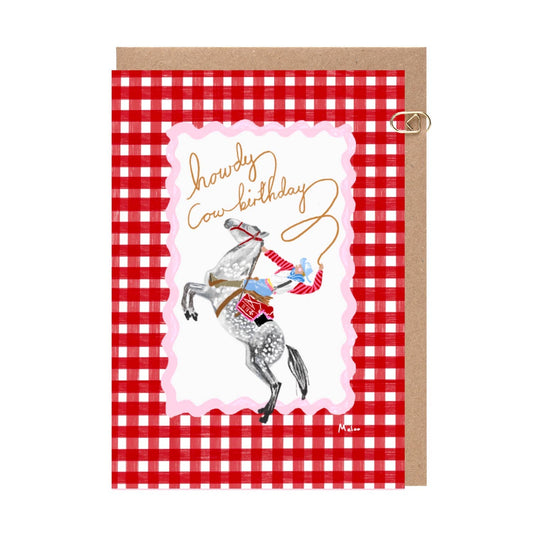 Howdy Cowboy Birthday Card | For Him Boys Kids Country Gift
