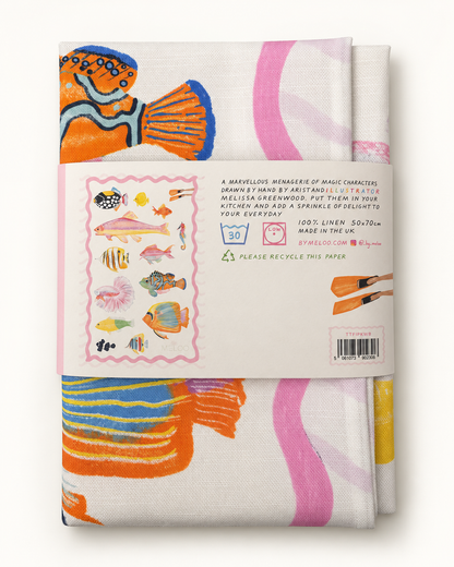 Fantastuc Fish Luxury 100% Linen Tea Towel
