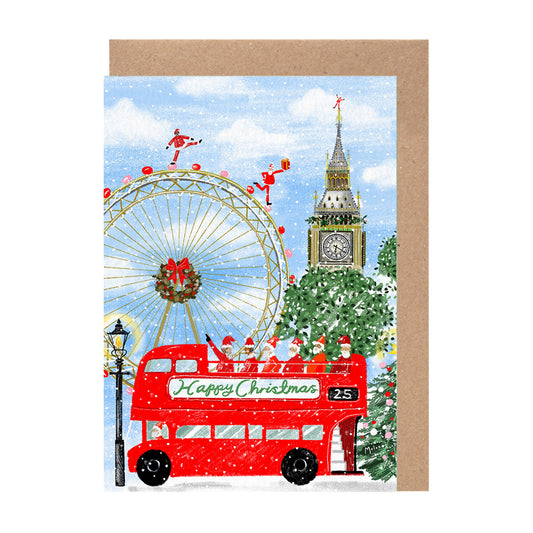 Christmas London Card | UK British Urban Holiday Gift