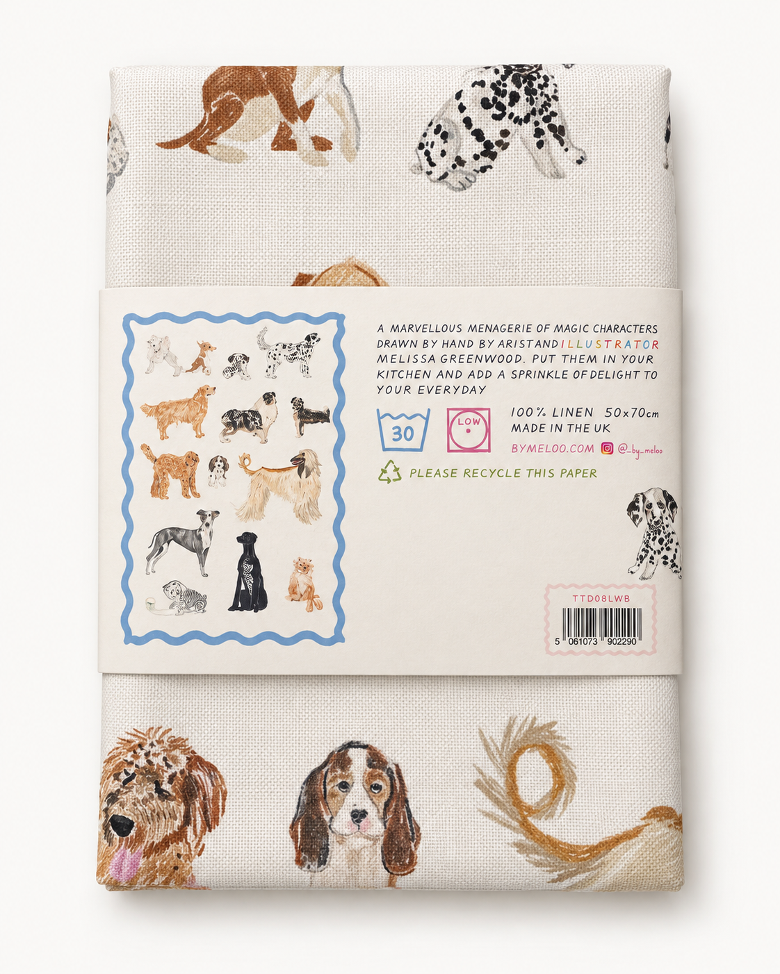 Magnificent Dogs Luxury 100% Linen Tea Towel