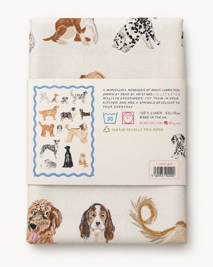 Magnificent Dogs Luxury 100% Linen Tea Towel