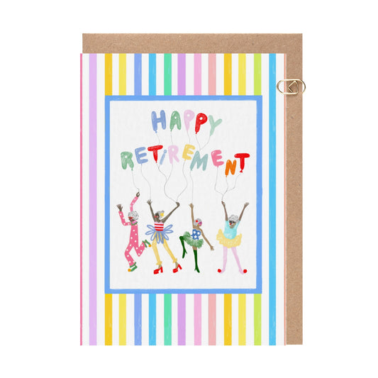 Happy Retirement Candy Stripe Card