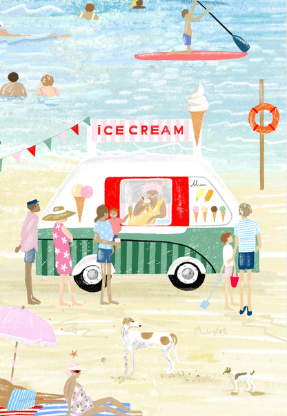 Ice Cream Van Beach Card