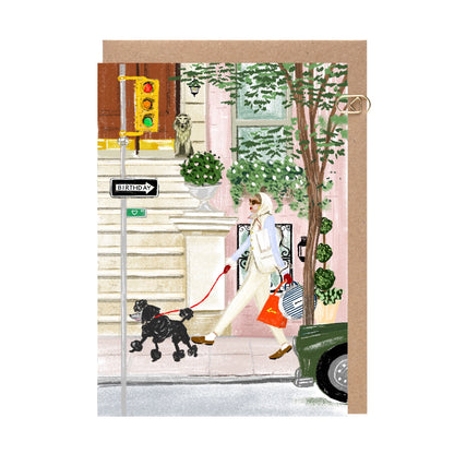 New York Poodle Poem Card