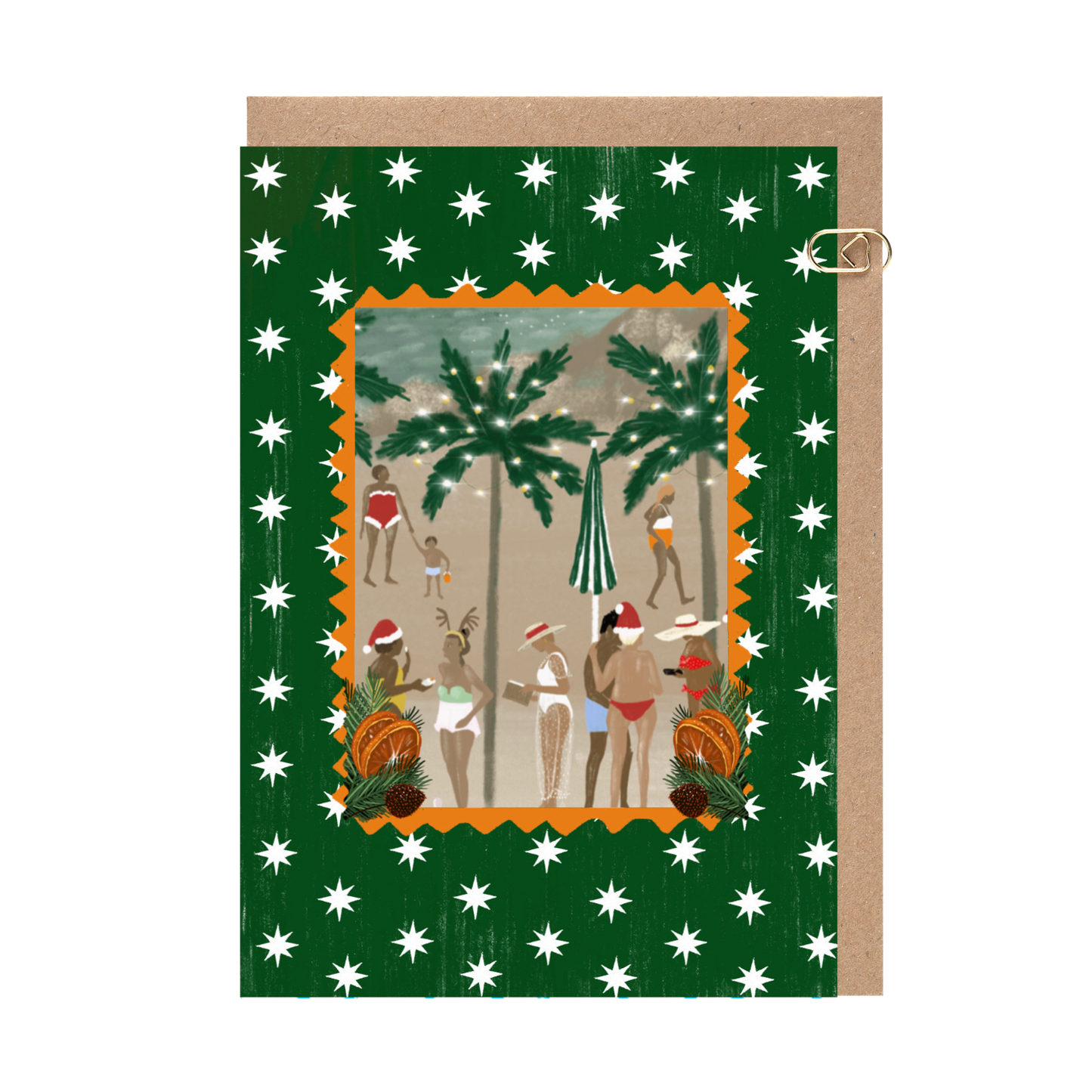 Christmas Beach Green Card