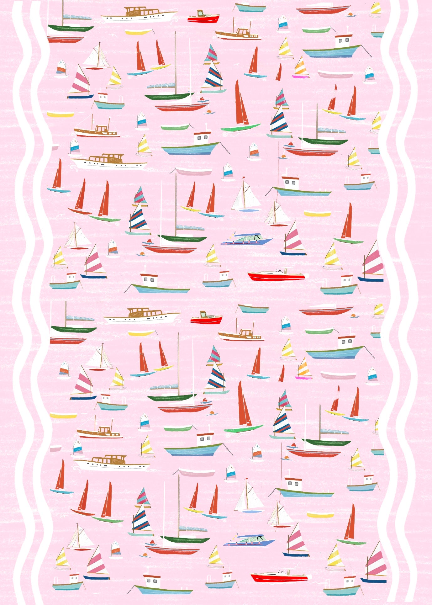 Pink Boats Wrapping Paper