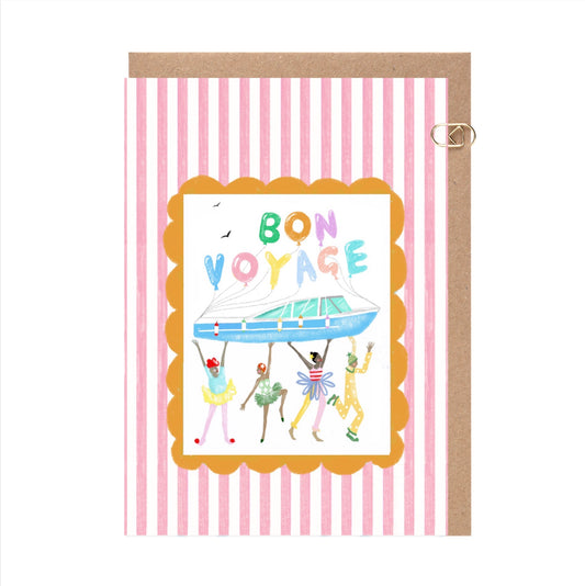 Candy Stripe Bon Voyage Card