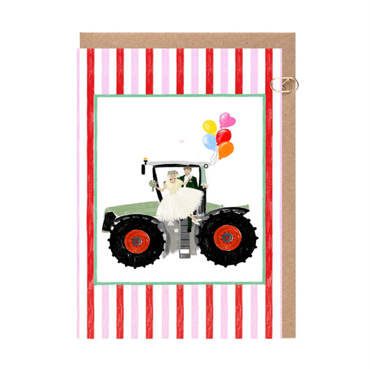 Candy Stripe Farm Wedding Card