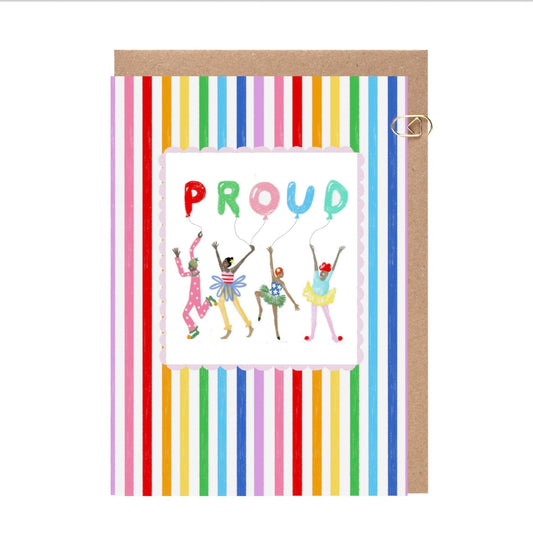 Rainbow Candy Stripe Proud Card