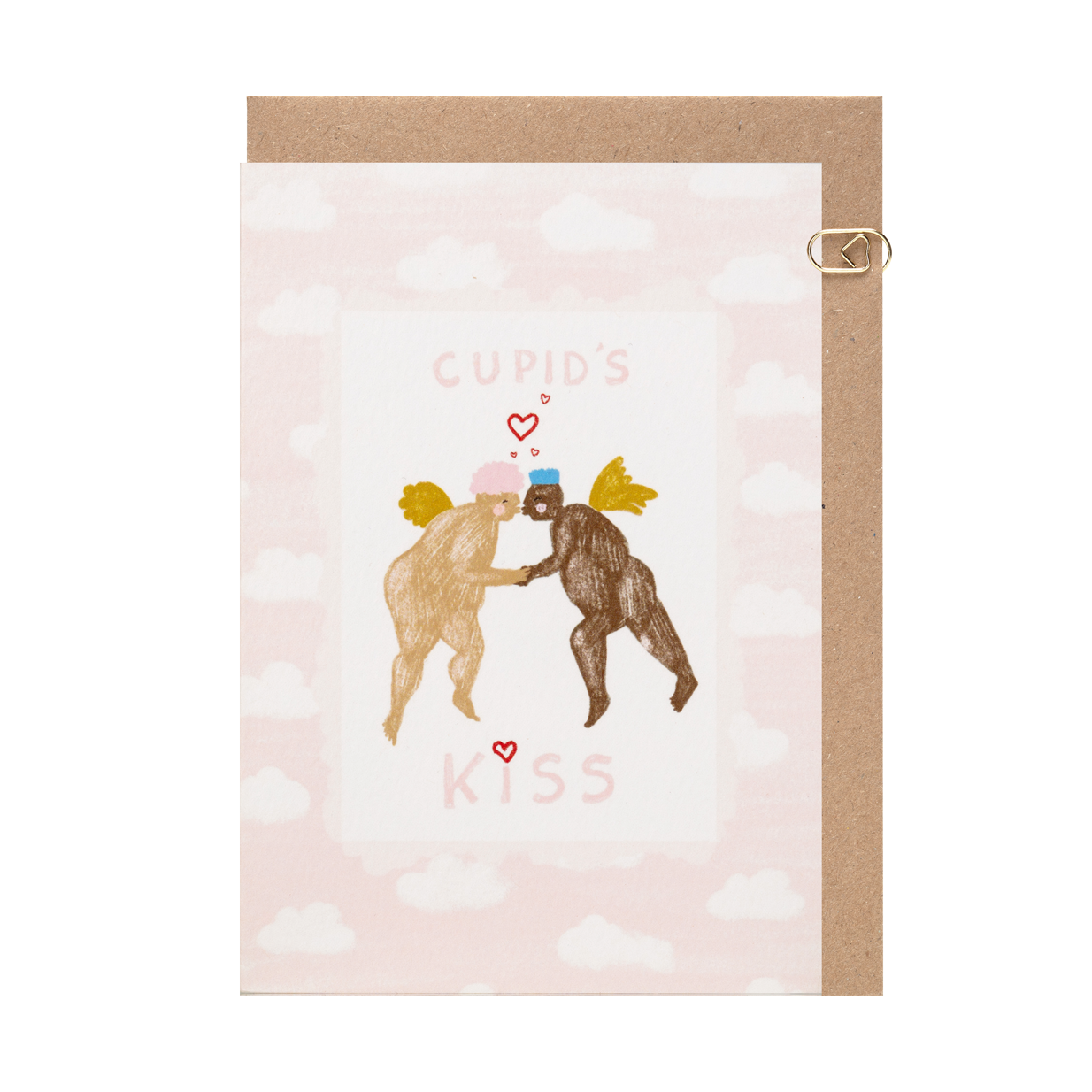 Pink Cupid’s Kiss Love Card
