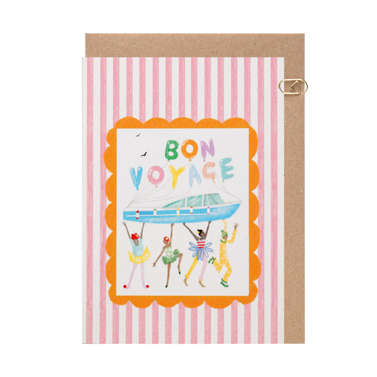 Candy Stripe Bon Voyage Card