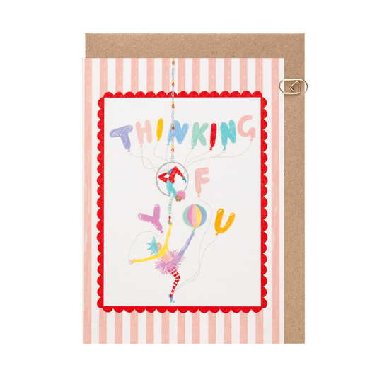 Peach Candy Stripe Thinking of You Card