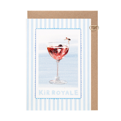 Blue Kir Royal Cocktail Card