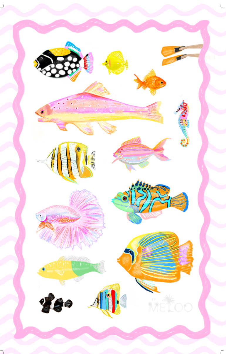 Fantastuc Fish Luxury 100% Linen Tea Towel