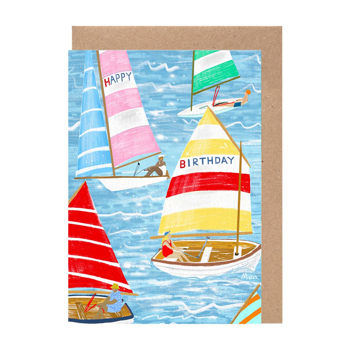Beach Club Birthday Sailing Card Nautical Coastal Lake Gift