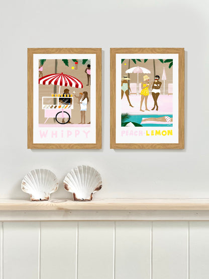 MINI PEACH AND LEMON FRAMED PRINT