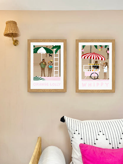 MINI ICE CREAM CONE FRAMED PRINT