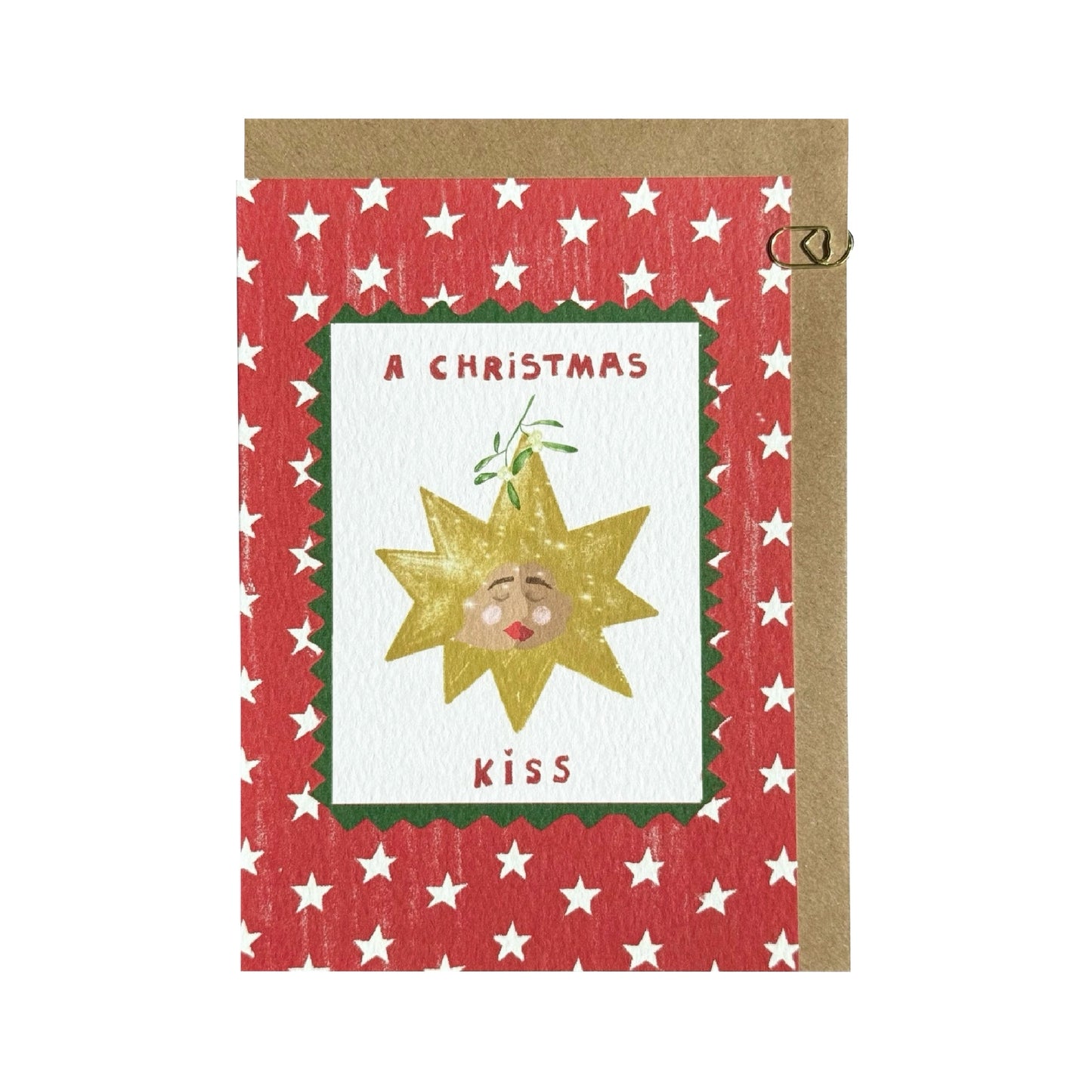 Red Stars ‘Christmas Kiss’ Card: