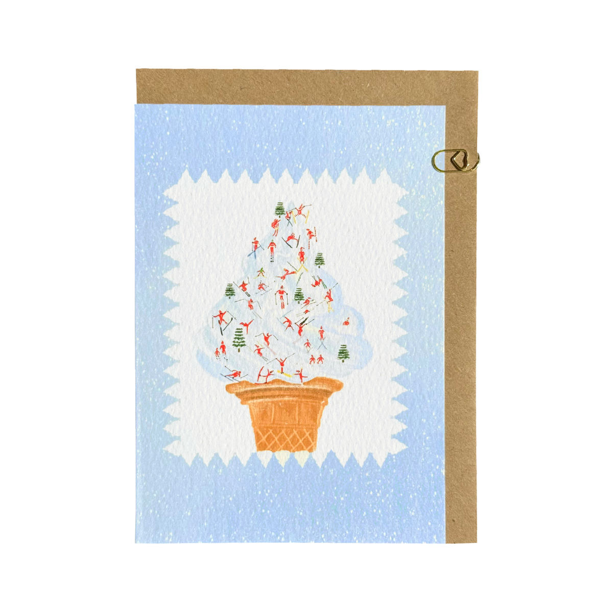 Ice Blue ‘Father Christmas' Ice Cream Ski Slope Card